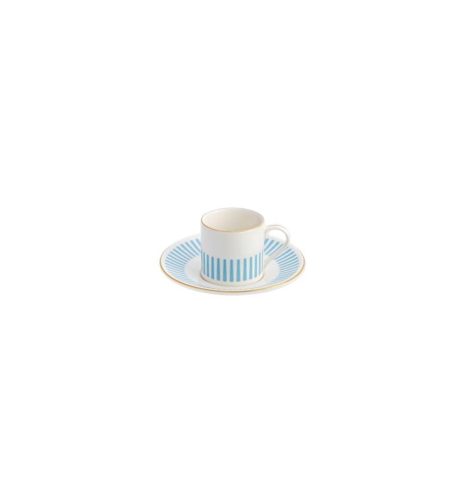 Kaffeeservice (4-teilig) – Weiss, Gold und Hellblau