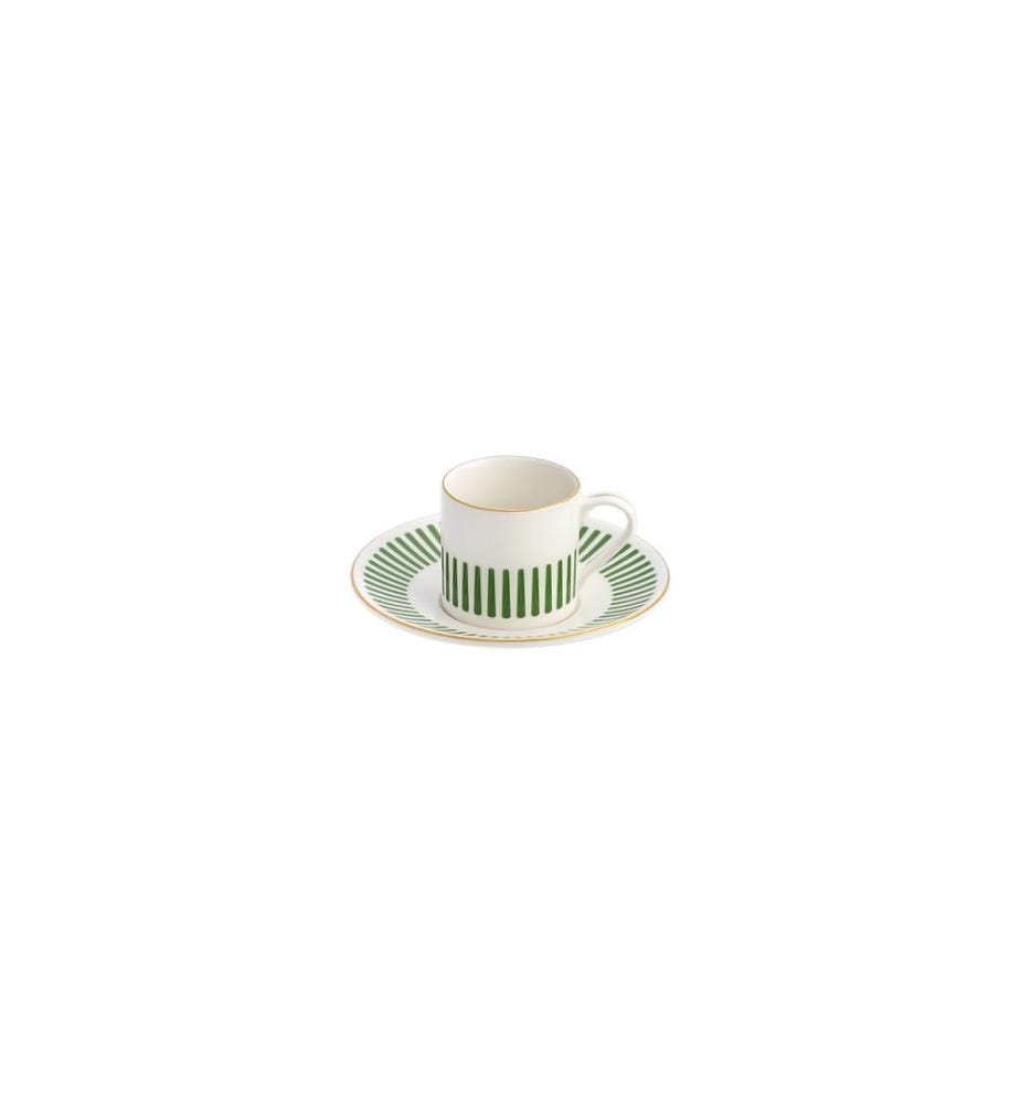 Coffee Set (4-Piece) - White, Gold, and Dark Green