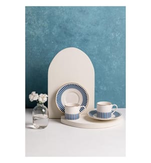 Kaffeeservice (4-teilig) – Weiss, Gold und Dunkelblau