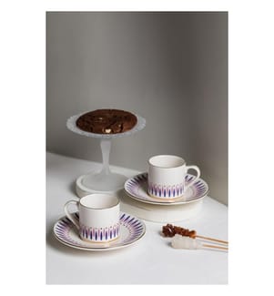 Kaffeeservice (4-teilig) – Weiss, Gold, Violett und Hellviolett