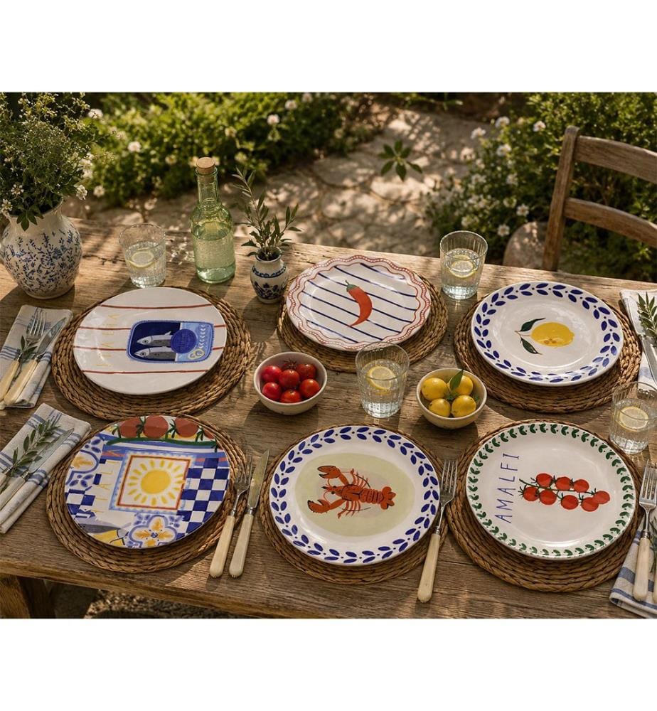 Servierteller-Set (6-teilig) – mehrfarbig