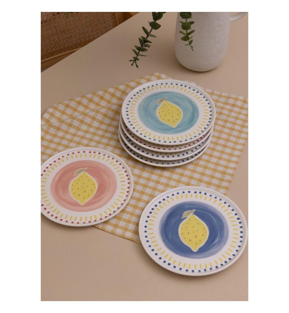 Dessertteller-Set (6-teilig) – mehrfarbig