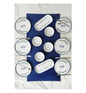 Frühstücksset (12-teilig) – blau, grün und weiss