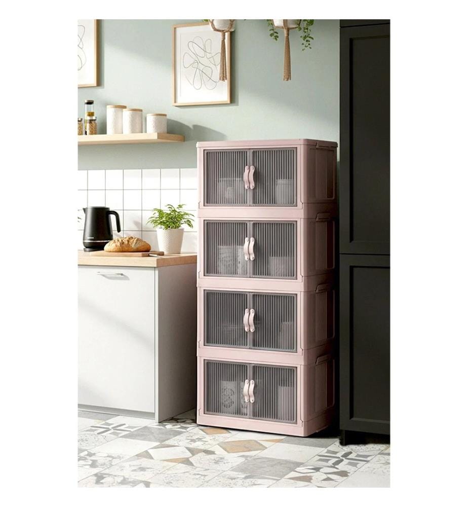 Vielseitiger Kunststoffschrank – rosa