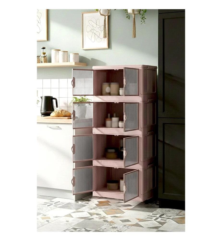 Vielseitiger Kunststoffschrank – rosa