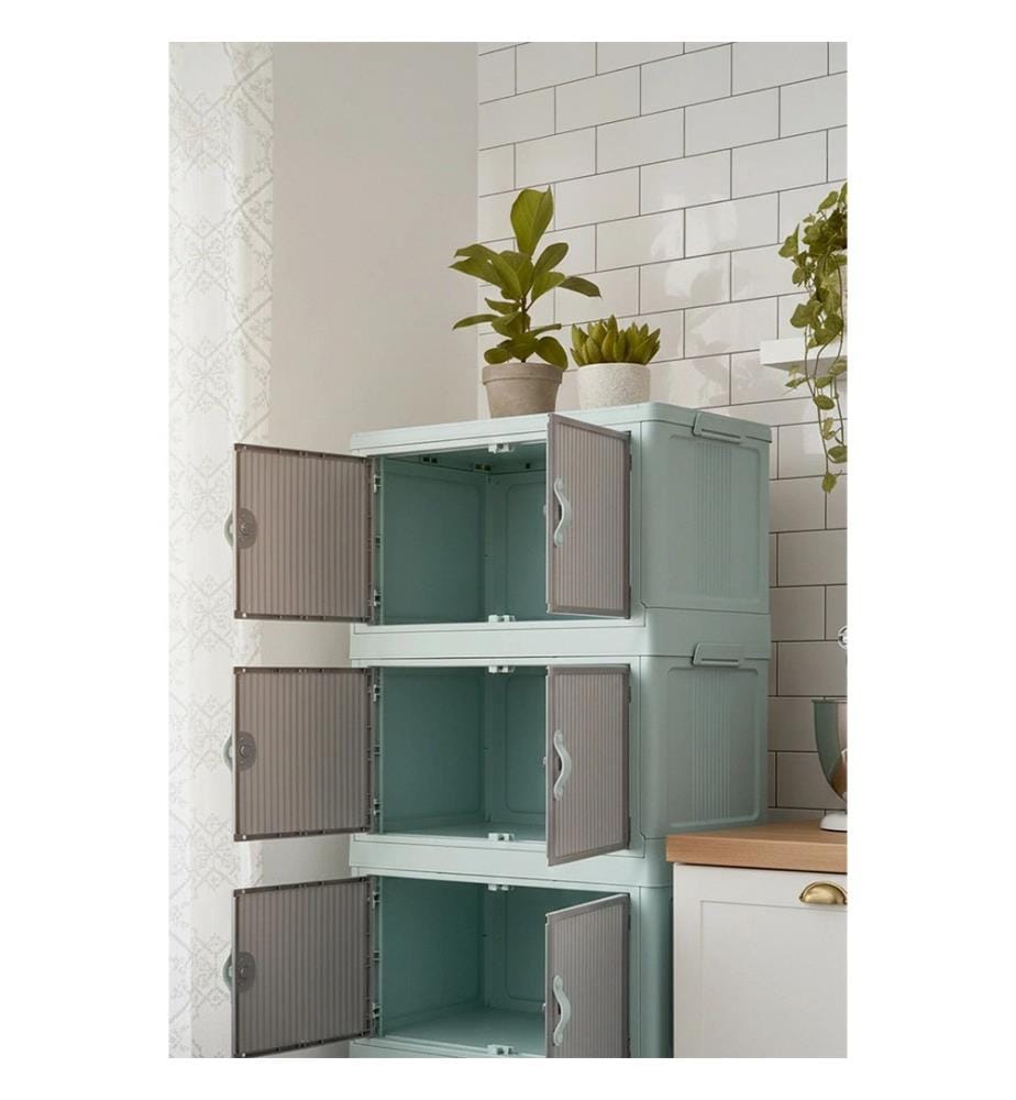 Vielseitiger Kunststoffschrank – blau