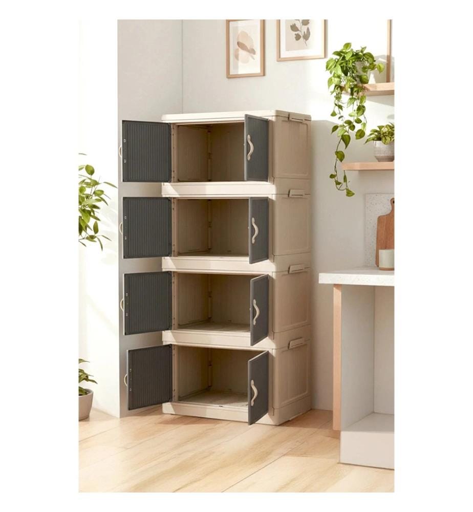 Vielseitiger Kunststoffschrank – braun