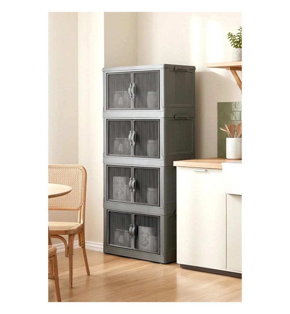 Vielseitiger Kunststoffschrank – grau