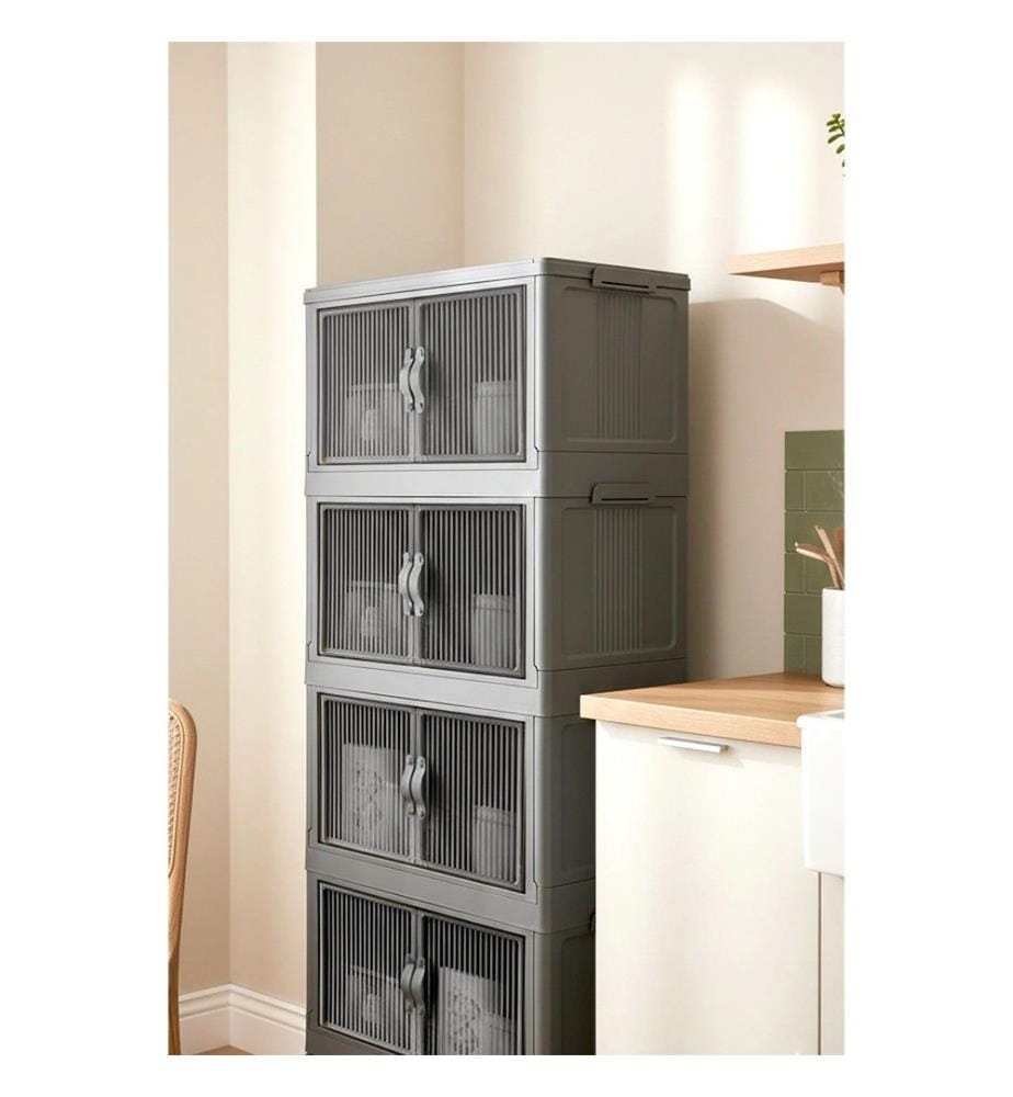 Vielseitiger Kunststoffschrank – grau