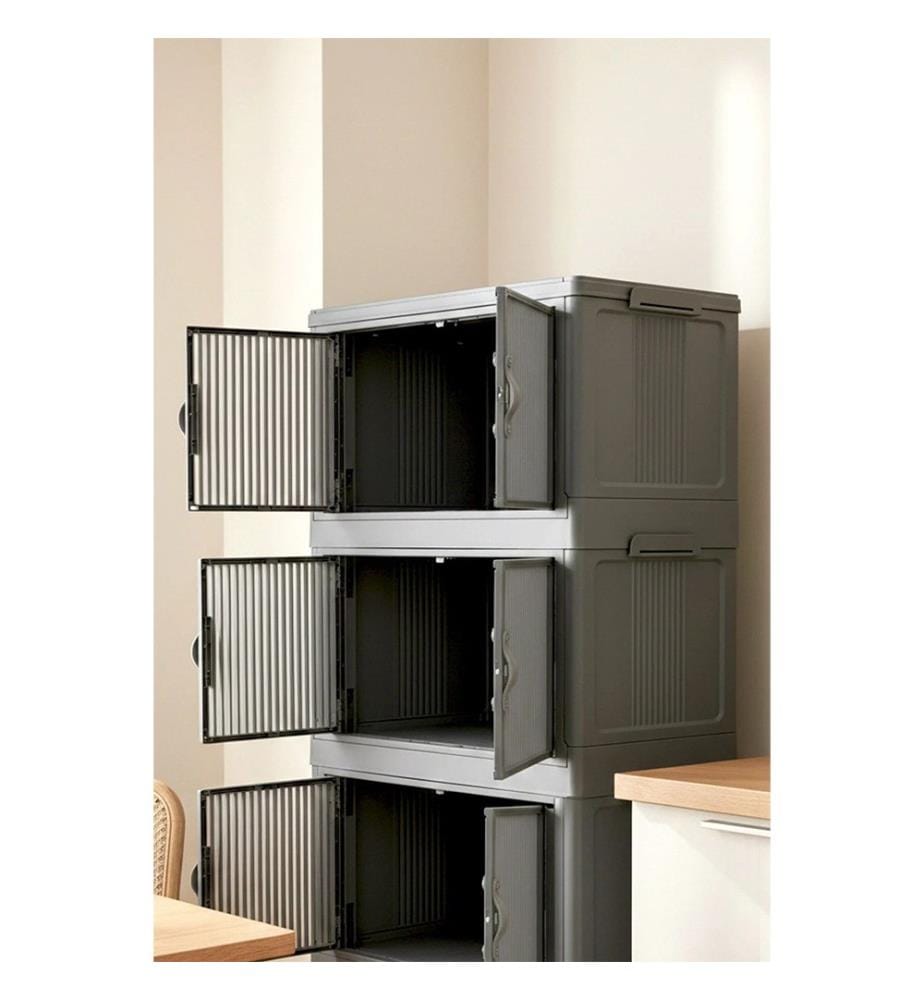 Vielseitiger Kunststoffschrank – grau