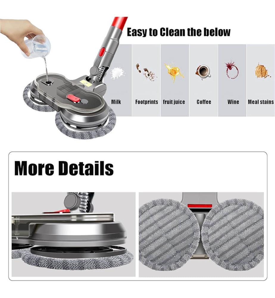 Powered Turbo Reinigungsbürste Kompatibel mit Dyson Staubsaugern (V7 V8 V10 V11 V15) - Grau