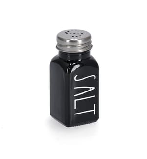 Salzstreuer Salt - 80 ml - Glas/Metall - Schwarz