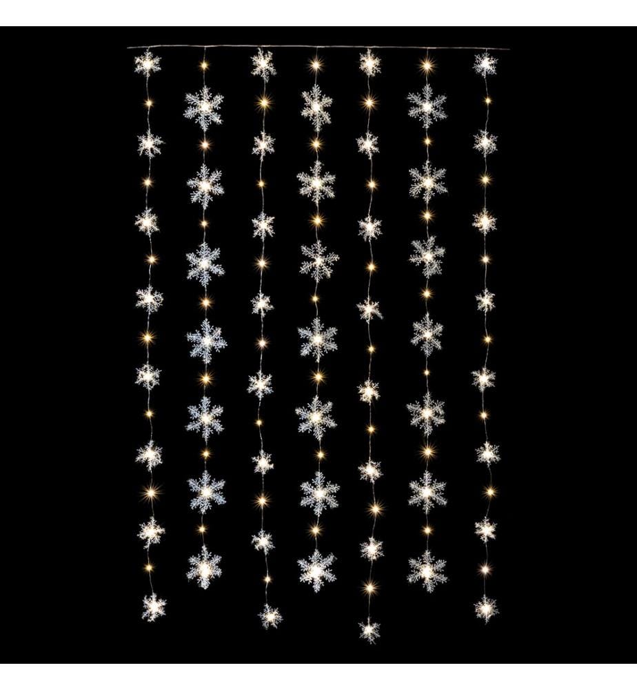 Décoration Lumineuse LED Snowflake Curtain - Blanc