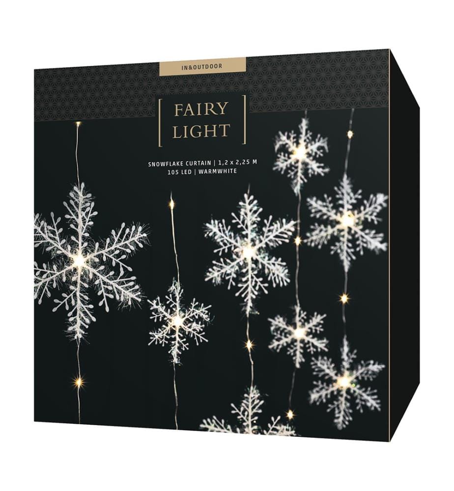 Décoration Lumineuse LED Snowflake Curtain - Blanc