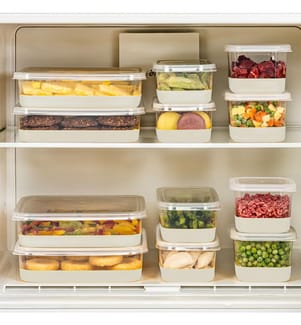 Kühlschrank-Organizer-Set (12-teilig) – Grau