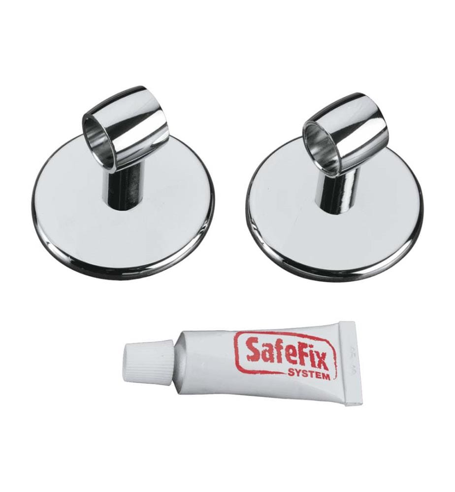 Lot de 2 supports adhésifs pour tringle - Noir