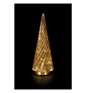 Glasbaum, 15 LEDs, Ø12 cm - Braun