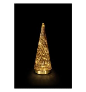Glasbaum, 12 LEDs, Ø10 cm - Braun