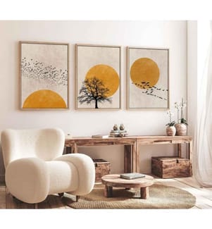 3er-Set gerahmter Bilder – mehrfarbig