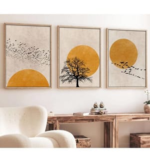3er-Set gerahmter Bilder – mehrfarbig