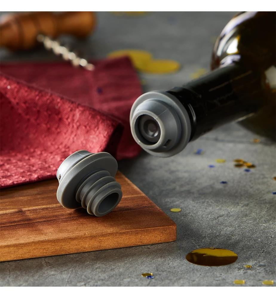 Set de 2 bouchons de vin WA-138 - Noir