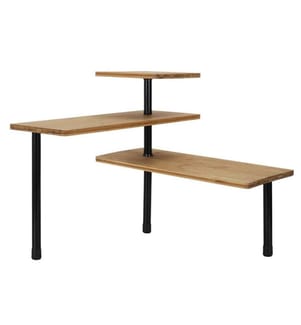 Eckregal, 3 Ebenen - Braun, Schwarz