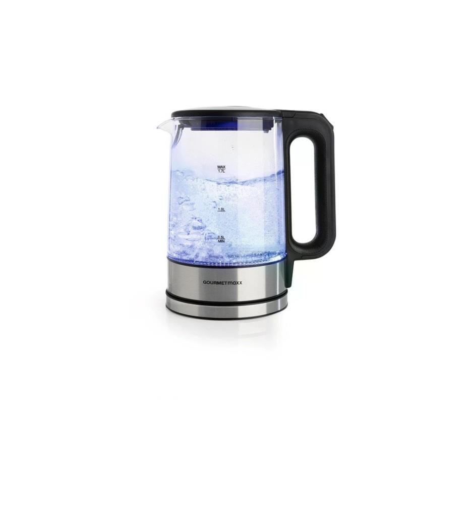 GOURMETMAXX - Wasserkocher 1.7 l, Silber/Transparent