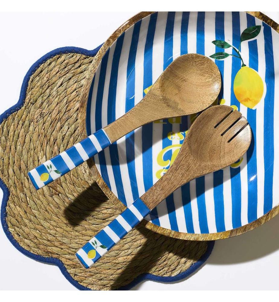 Dolce Vita salad server - Blu e marrone