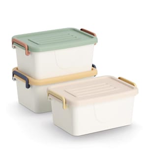 Aufbewahrungsboxen-Set, 3 tlg., Kunststoff, weiss/