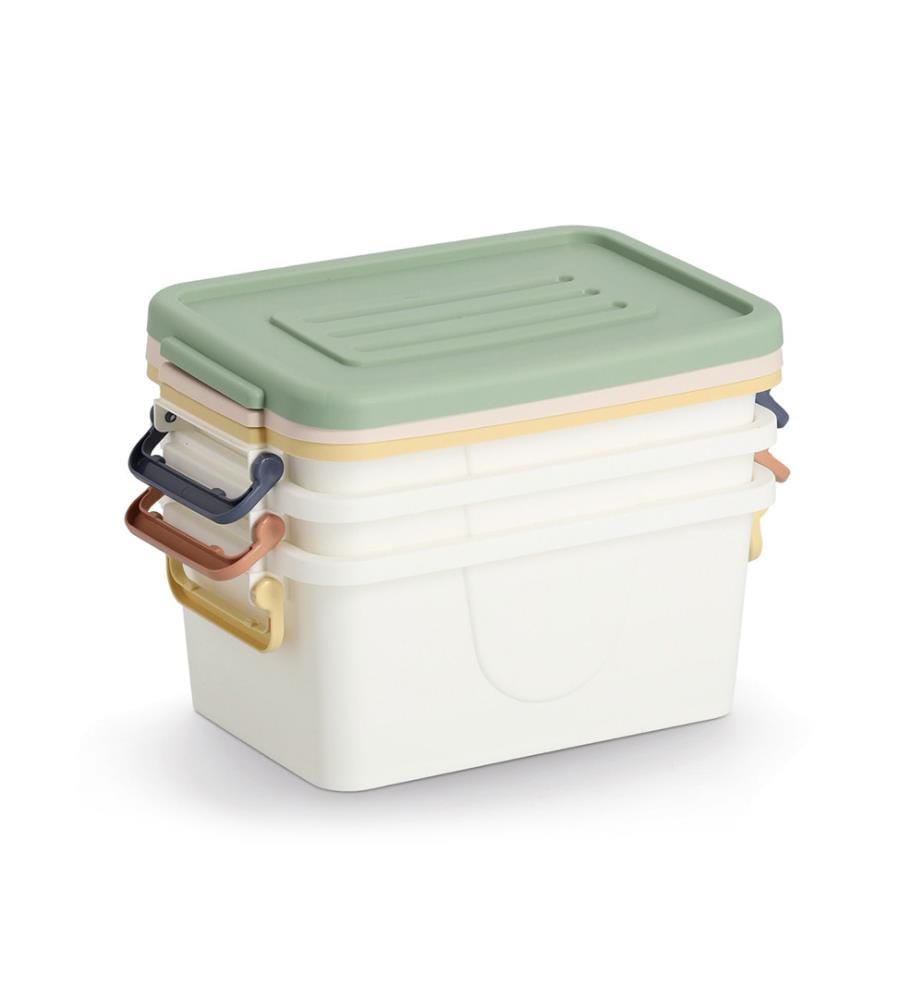 Aufbewahrungsboxen-Set, 3 tlg., Kunststoff, weiss/