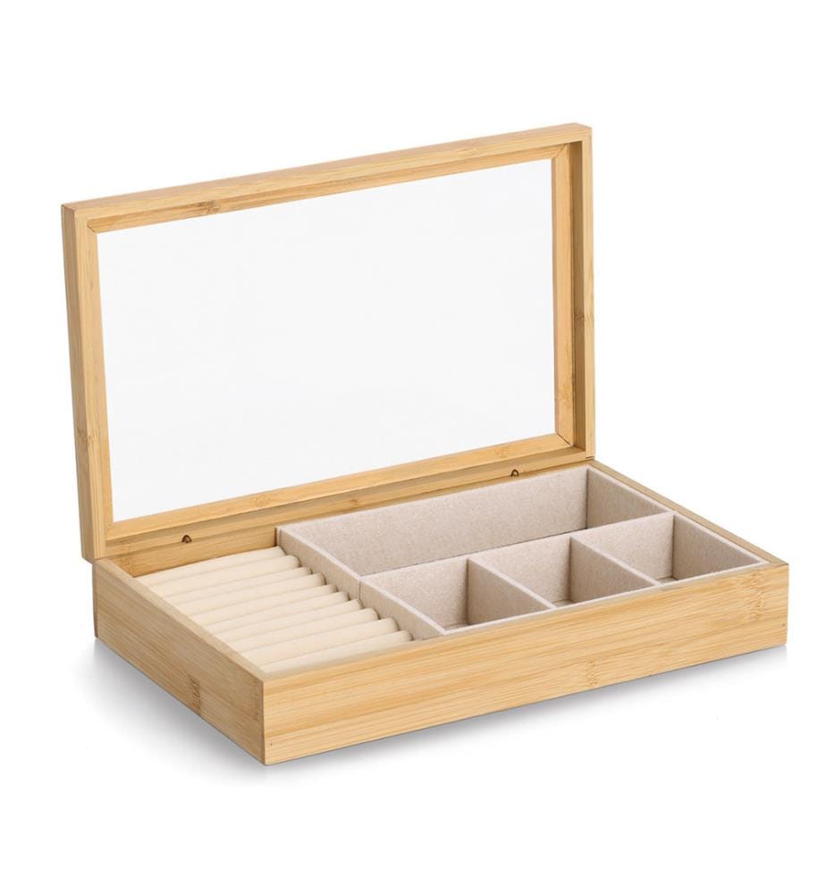 Schmuckkästchen, Bambus/MDF/Glas