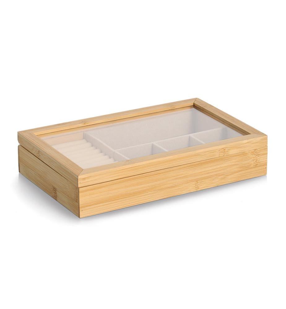 Schmuckkästchen, Bambus/MDF/Glas