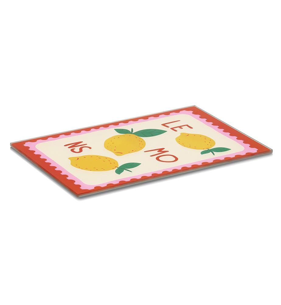 Plaque à découper en verre "Italian Lemons