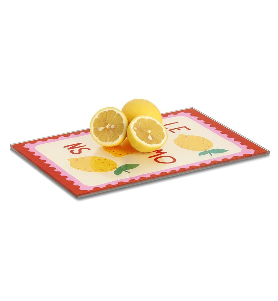 Plaque à découper en verre "Italian Lemons