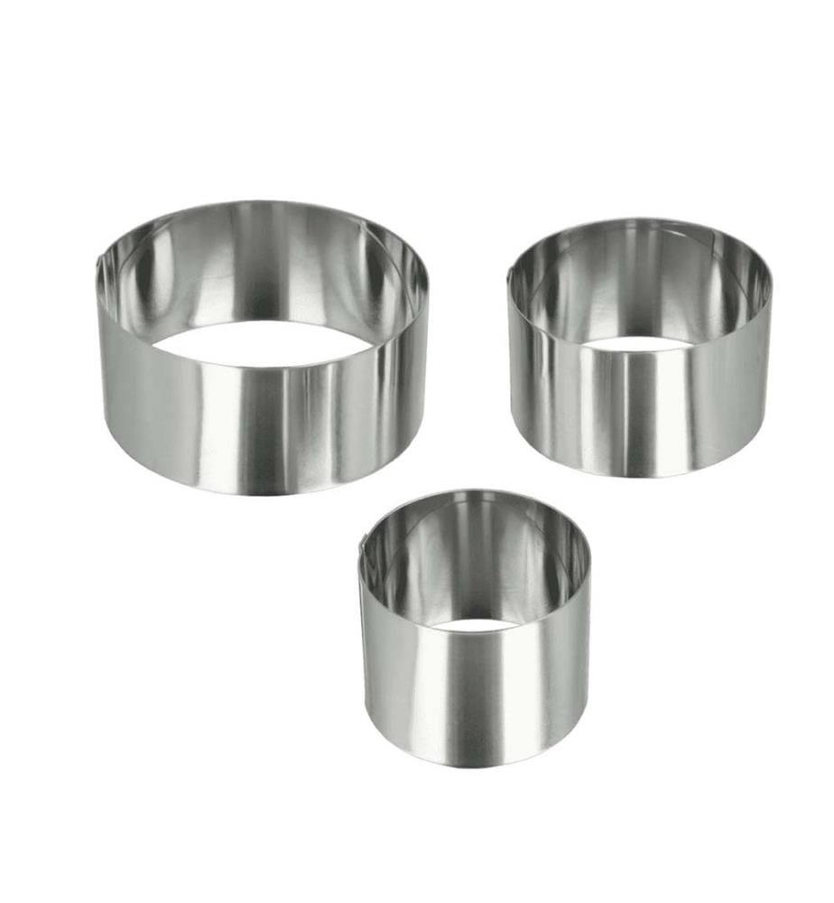 Lot de 3 anneaux de cuisson inox