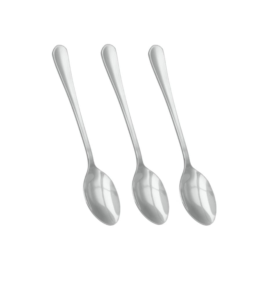 Set di 3 cucchiaini da caffè in acciaio inox - Argento