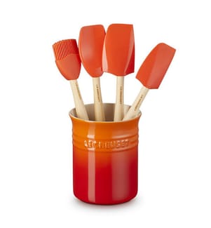 Utensilientopf mit 4 Spateln Kreation - Orange
