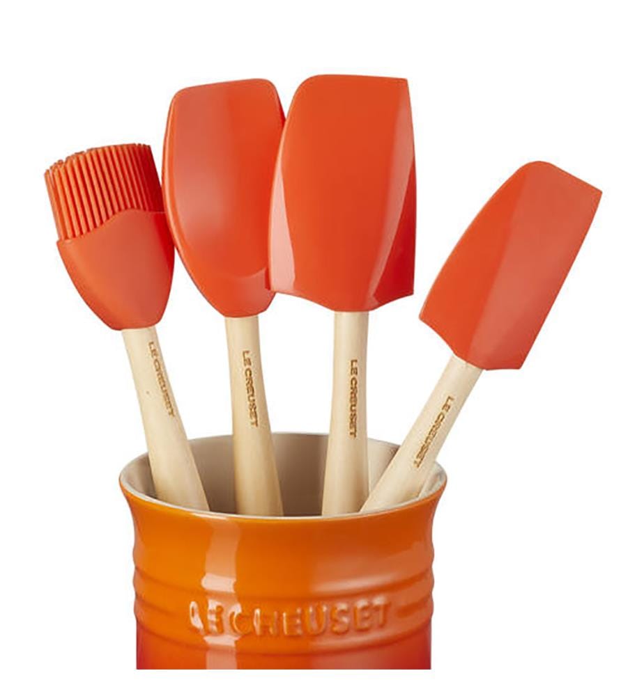 Utensilientopf mit 4 Spateln Kreation - Orange