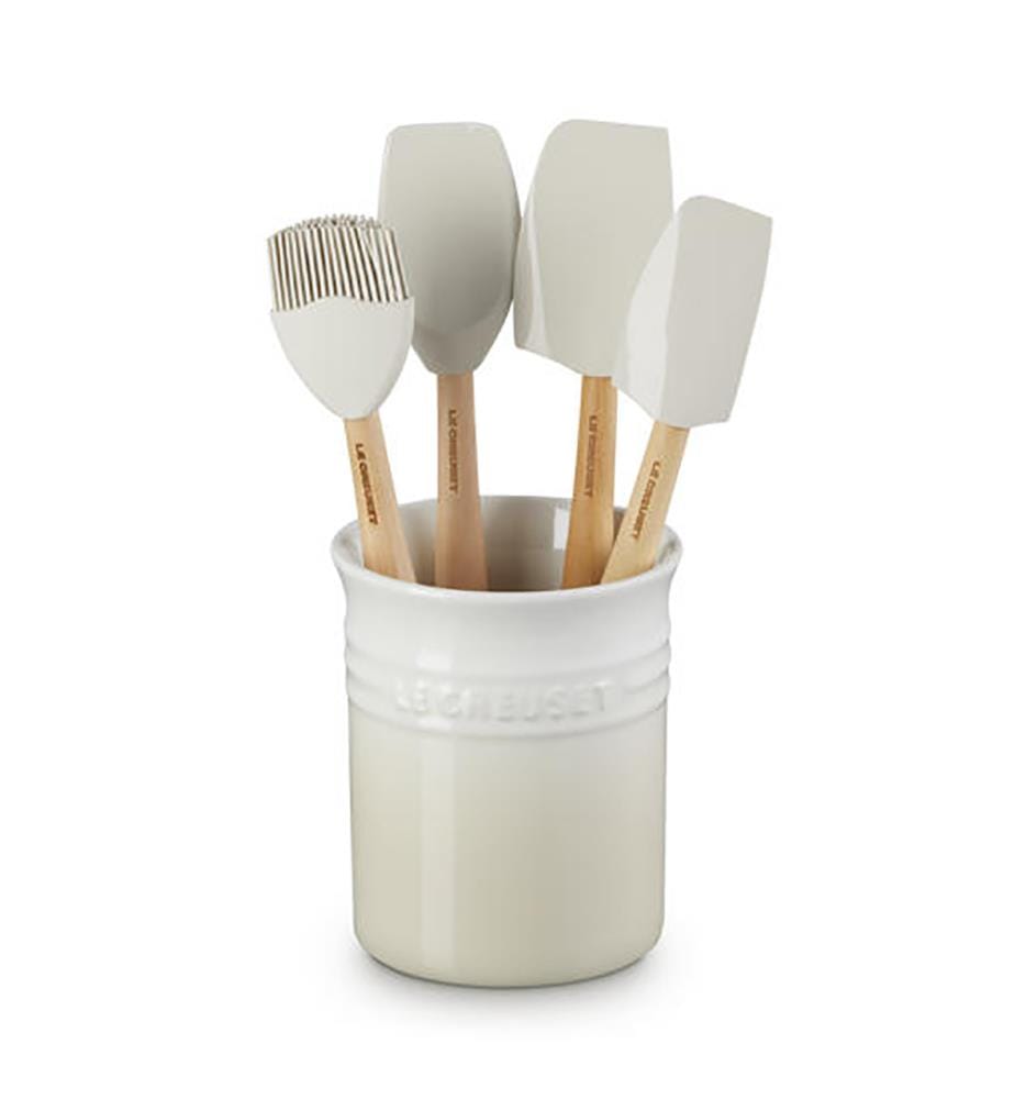 Utensilientopf mit 4 Spateln Création - Weiss