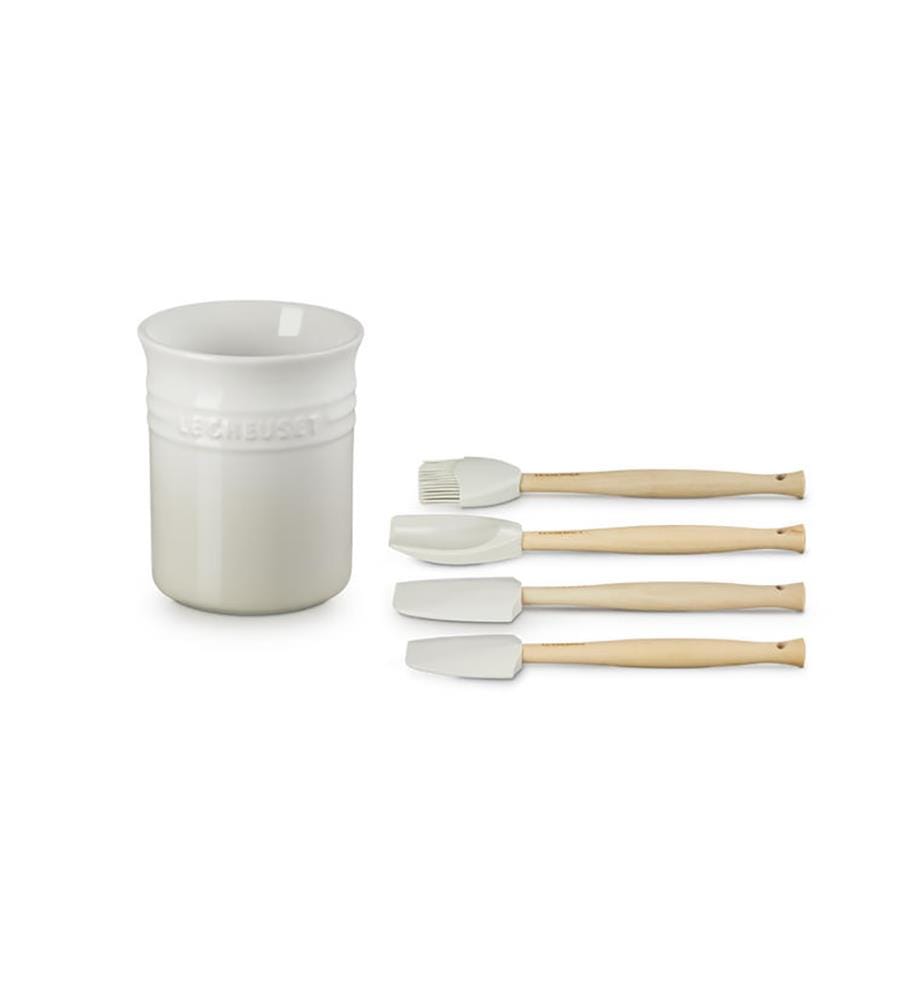 Utensilientopf mit 4 Spateln Création - Weiss