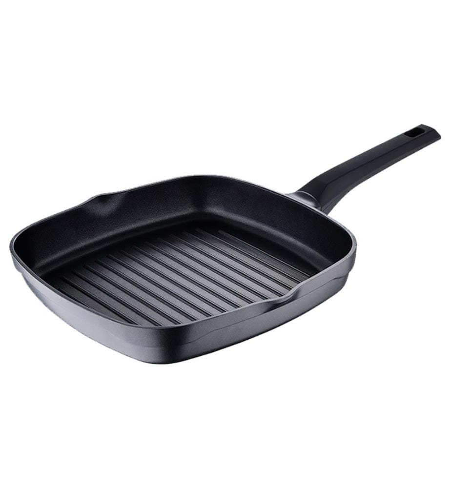 6-teiliges Set aus Pfanne, Wok und Grillpfanne - Schwarz