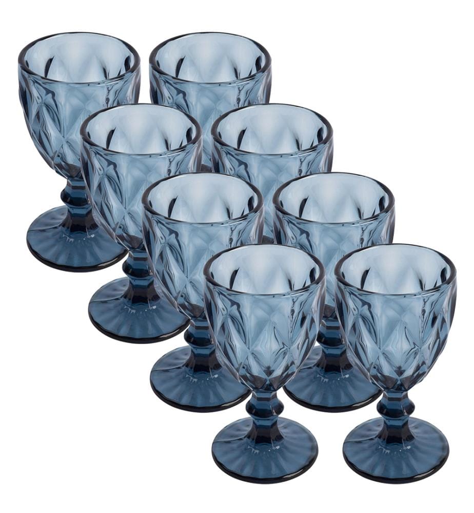 Lot de 8 verres en cristal bleu San Ignacio de 250 ml