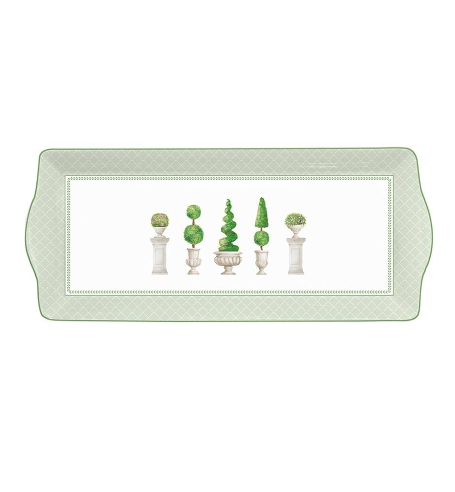 Porzellan Servierplatte 35x15 cm in Farbkasten TOPIARY