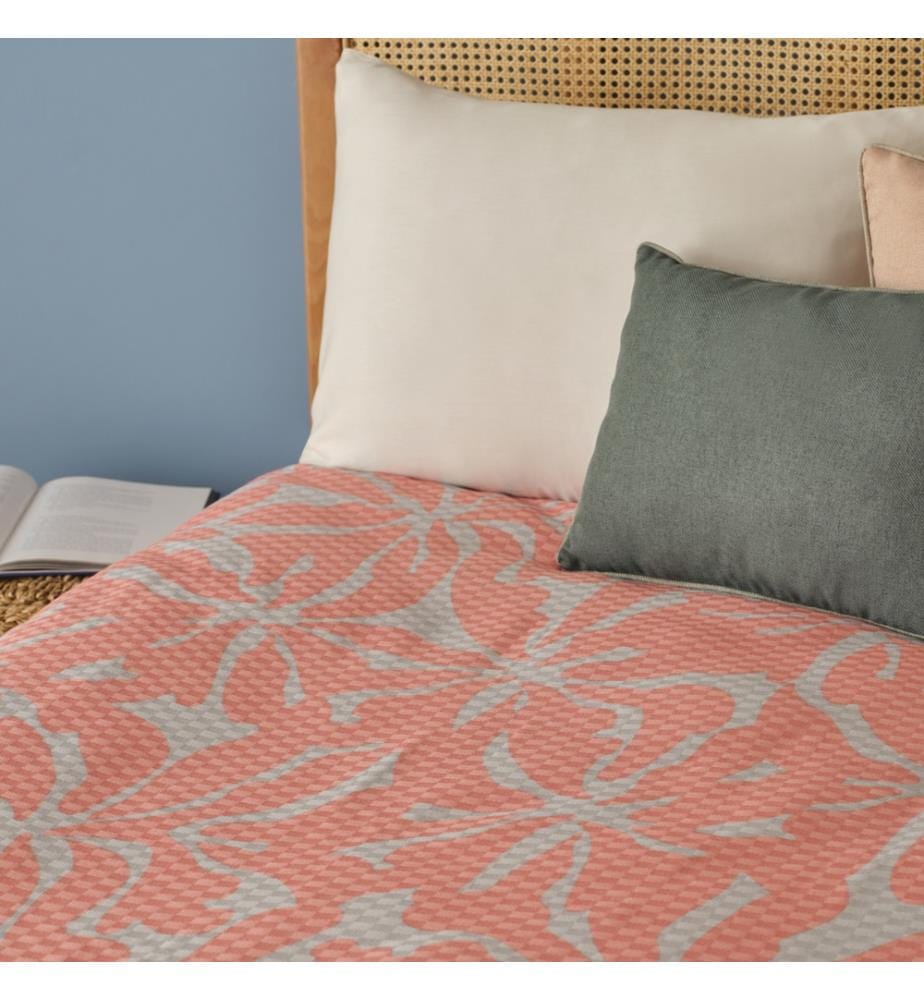 Printed Single Bedspread - Powder Pink