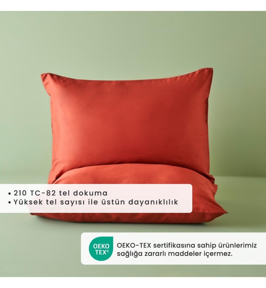 Set of 2 pillowcases, 50x70 cm - Terracotta