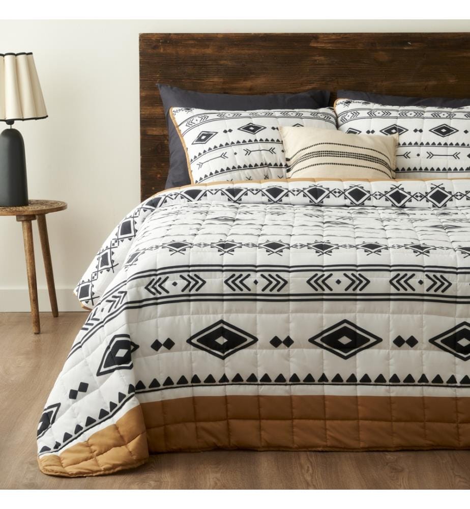 Quilted Double Bedspread Set, 240x220 cm - Multicolor