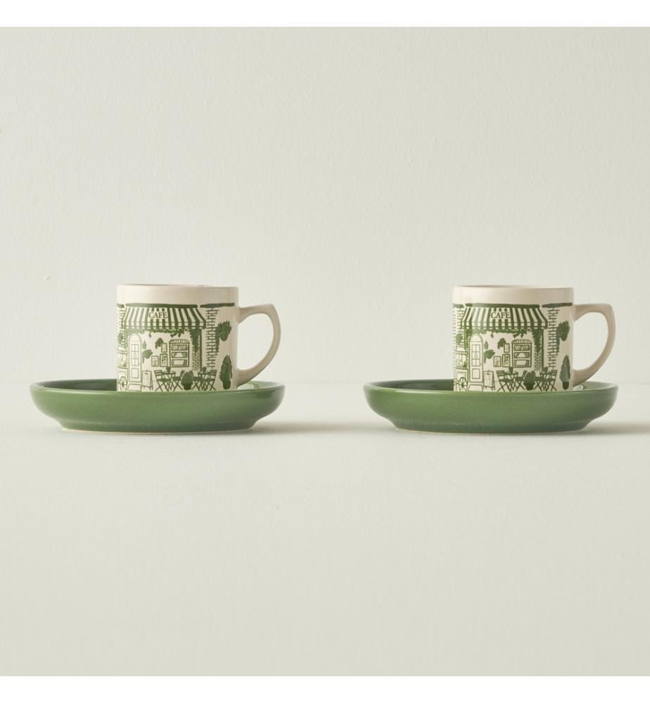 2er-Set Kaffeetassen à 105 ml – Grün