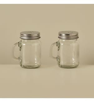 Salt and Pepper Shakers, 7 x 5.4 x 8.5 cm - Natural