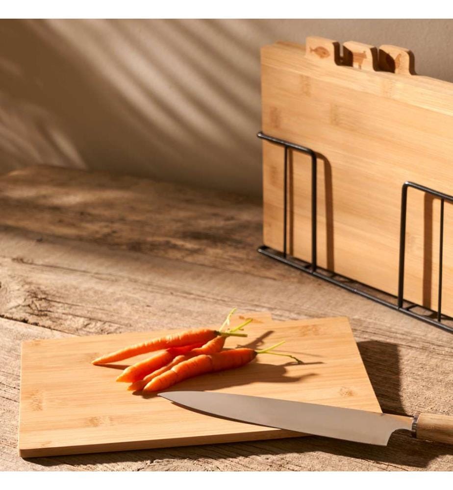 Set of 4 cutting boards, 28x24x7 cm - Natural