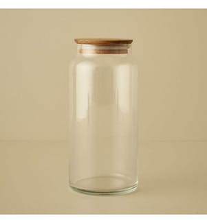 Jar with wooden lid - Natural